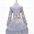 Gothic Lolita Victorian Rococo Stage Long Luxury Silver Dress Ball Gown