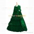 Retro Renaissance Style Pagoda Sleeves Prom Ball Gown Green Dress