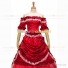 Classic Victorian Steampunk Ruffles Herrlich Red Ball Gown Dress