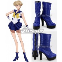 Sailor Moon Sailor Uranus Haruka Tenou Blue Shoes Cosplay Boots