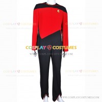 Security/Operations Duty Costume for Star Trek Cosplay Red Jumpsuit