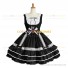 Sleeveless Classic Lolita Dress Black Tiered Dress with White Stripes