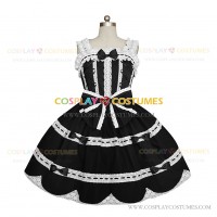 Off Shoulder Sweet Lolita Dress Princess Fairytale Dress Black and White