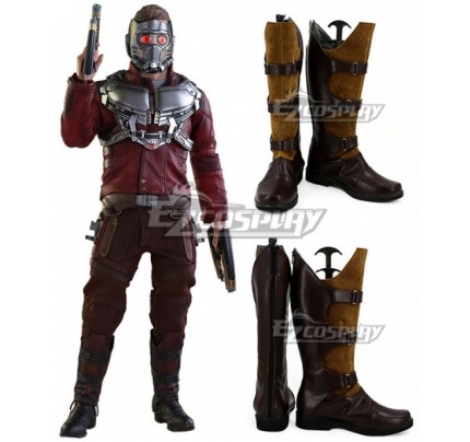Marvel Guardians of the Galaxy Star-Lord Peter Jason Quill Brown Shoes Cosplay Boots