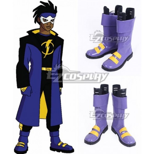 DC Comics Static Shock Virgil Ovid Hawkins Blue Shoes Cosplay Boots