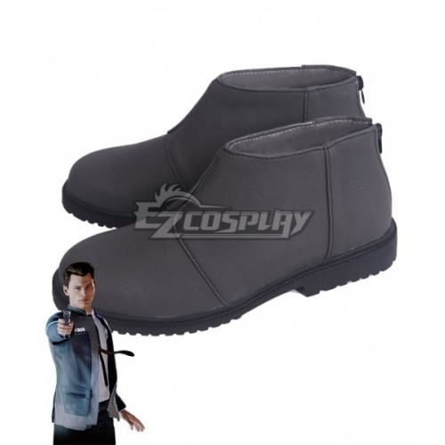 Detroit: Become Human Connor Black Grey Cosplay Shoes