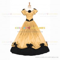 Civil War Southern Belle Lolita Victorian Theater Yellow Long Ball Gown Dress