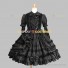 Gothic Lolita Dress Black Turndown Collar Ruffle Tiered Punk Lolita Dress