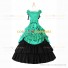 Vintage Gothic Lolita Victorian 18th Century Green Ruffles Evening Ball Gown Dress