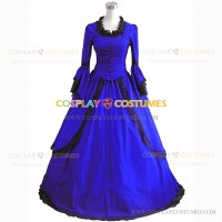 Marie Antoinette Royal Queen Renaissance Dress Evening Gown Blue