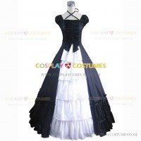 Old West Saloon Girls Period Dress Gothic Ball Gown Black Dress