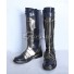 Overwatch OW Soldier 76 John Jack Morrison Black Silver Shoes Cosplay Boots