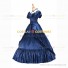 Reenactment Victorian Scarlett O'Hara Rococo Blue Ball Gown Dress