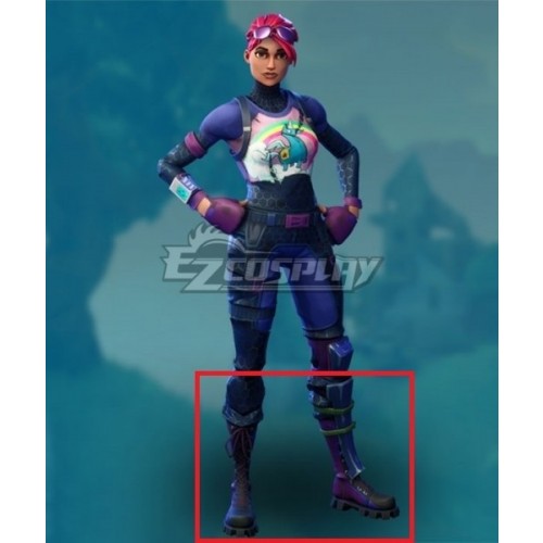 Fortnite Battle Royale Brite Bomber Purple Black Shoes Cosplay Boots