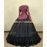 Civil War Victorian Style Corduroy Floral Gown Reenactment Dress Cherry