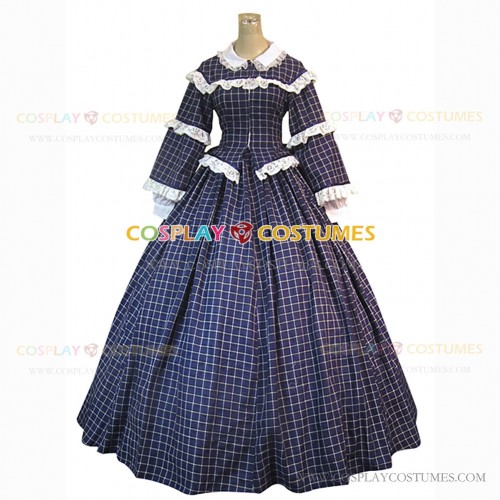 Vintage Victorian Tartan Lolita Dress Fancy Party Dress Evening Gown