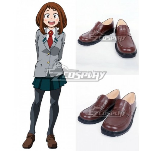 My Hero Academia Boku no Hero Akademia Ochako Uraraka Brown Cosplay Shoes