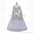 Gothic Lolita Victorian Rococo Stage Long Luxury Silver Dress Ball Gown