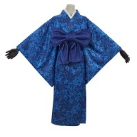 Demon Slayer: Kimetsu No Yaiba Inosuke Hashibira Blue Kimono Cosplay Costume