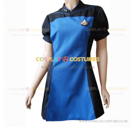 Skant Costume for Star Trek The Next Generation TNG Cosplay Blue Uniform Shirt