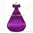 Reenactment Victorian Scarlett O'Hara Rococo Dark Purple Ball Gown Dress