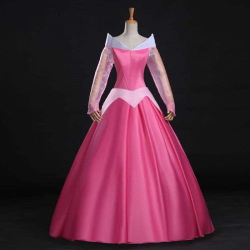Sleeping Beauty Princess Aurora Pink Dress Cosplay Costume