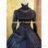 Black Gothic Lolita Brocade Reenactment Clothing Victorian Style Dress