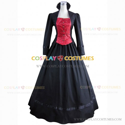 Classical Gothic Lolita Dress Vintage Brocaded TheatrerBall Gown Dress Black