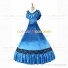 Civil War Victorian Rococo Lolita Armelloses Kleid Evening Gown Blue Dress