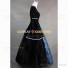 Gothic Renaissance Court Regal Queen Lady Gown Jacquard Dress Blue