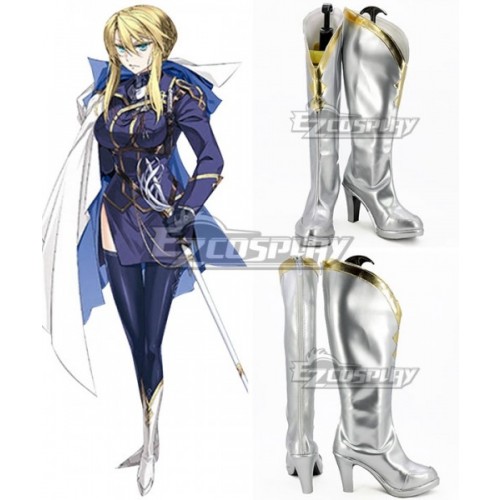 Fate Grand Order Lancer Artoria Pendragon Saber Sliver Shoes Cosplay Boots