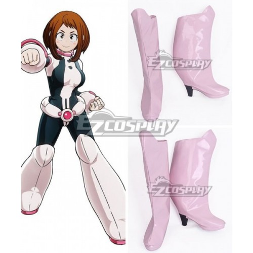 My Hero Academia Boku No Hero Akademia Ochako Uraraka Pink Shoes Cosplay Boots