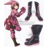 Sword Art Online Alternative: Gun Gale Online DLC Llenn Brown Shoes Cosplay Boots