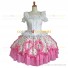 Sweet Love Lolita White Blouse Pink Polka Dot Tiered Skirt