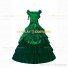 Vintage Gothic Lolita Victorian 18th Century Green Ruffles Evening Ball Gown Dress