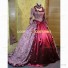 Historical Victorian Style Country Lolita Floral Gown Dress Wine