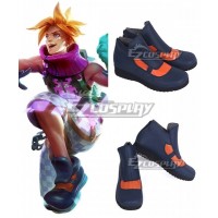 League of Legends Ezreal the Prodigal Explorer Arcade Drak blue Orange Cosplay Shoes