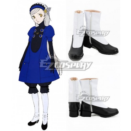 Persona 5 Lavenza Black White Shoes Cosplay Boots