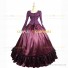 Civil War Victorian Style Corduroy Floral Gown Reenactment Dress Violet