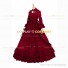 Marie Antoinette Reenactment Lolita Red Ruffle Evening Ball Gown Dress