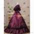 Victorian Style Southern Belle Satin Gown Reenactment Dress Dark Purple