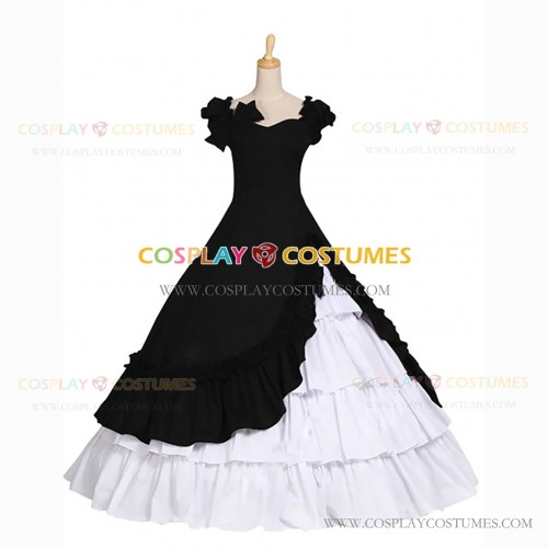 Alice in Wonderland Tiered Fancy Dress Lady Sweet Love Lolita Gown Black