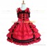 Sleeveless Sweet Love Lolita Dress Ruffle Tiered Bow Dress Red