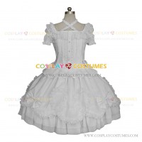 Classic Lolita Dress Criss-cross Tiered Masquerade Clothing White