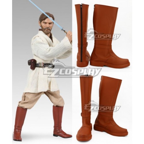 Star Wars Obi Wan Kenobi Jedi Brown Version Shoes Cosplay Boots