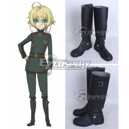 Saga of Tanya the Evil Tanya von Degurechaff Black Shoes Cosplay Boots