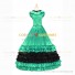 18th Century Vintage Ruffles Brocaded Sleeveless Gown Green Dress