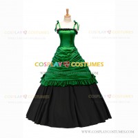 Reenactment Gothic Lolita Civil War Victorian Ball Gown Green Dress