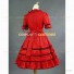 Classic Gothic Punk Reenactment Clothing Red Fantasy Dress Halloween Costume