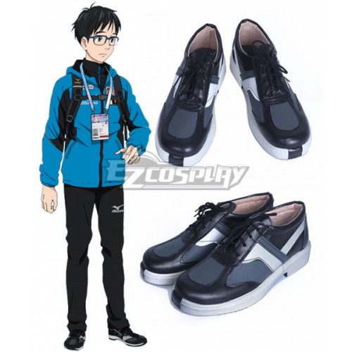 Yuri on Ice YURI!!!on ICE Katsuki Yuuri Black Cosplay Shoes